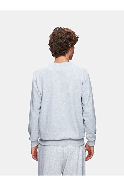 Ltb Світло-сіра футболка з довгими рукавами та круглим вирізом