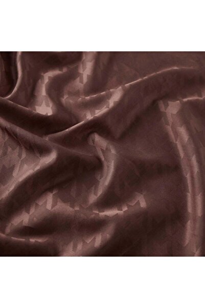 ipekevi Houndstooth Patterned Cotton Silk Shawl - Brown