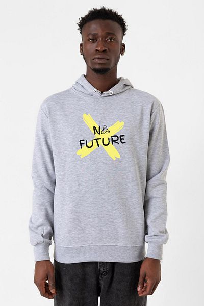Tshirthane Ανδρικό φούτερ Dark No Future Grimelange με κουκούλα 3 κορδονιών