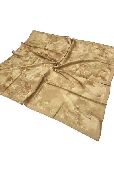 Silk Home Γυαλιστερό κασκόλ με σχέδια - 8647 - Χρυσό