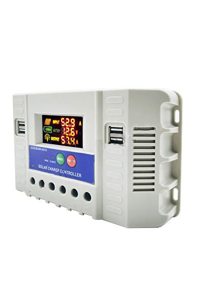 Powermaster PM-60A 12V-24V-36V-48V 60 Amper 4 USB'li Dijital Otomatik Solar Şarj Regülatörü