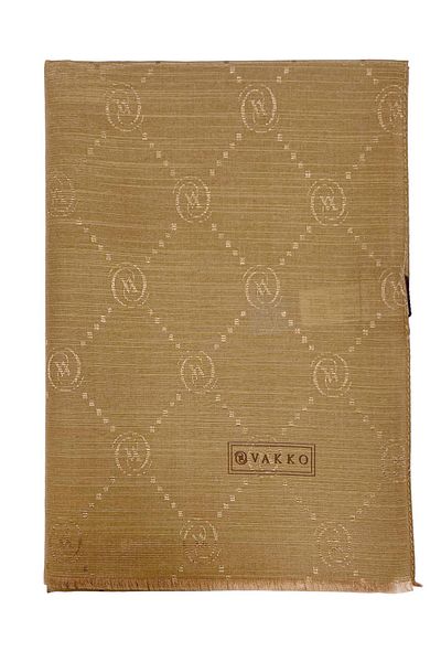 Vakko Βαμβακερό μεταξωτό σάλι σε καραμέλα - Σχέδιο μονόγραμμα