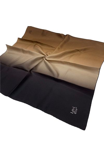 Levidor Μεταξωτό Φουλάρι Twill - Gradient - Μαύρο Καφέ