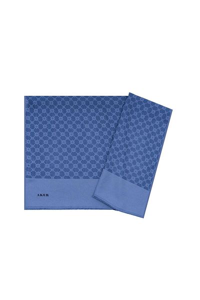 Aker Şal cu monogramă Elegance - Denim Blue 922