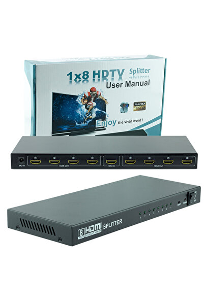 Powermaster PM-14218 1 Giriş 8 Çıkış Port 1080P FHD HDMI Dağıtıcı Splitter (8...