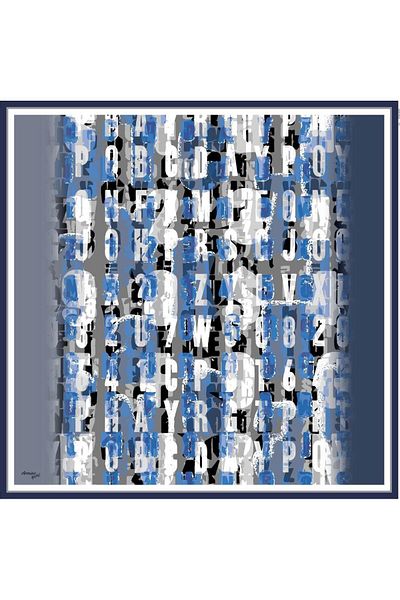 Armine Γκρι Μπλε Sport Twill Κασκόλ - 8020-09