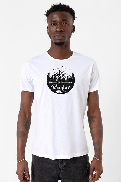 Tshirthane Ας ξεκινήσει το περιπέτεια Λευκό ανδρικό μπλουζάκι ποδηλασίας