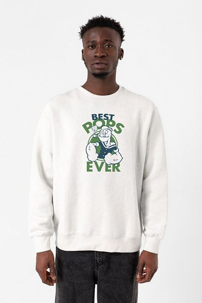 Tshirthane Ανδρικό φούτερ με κορδόνια Popeye Best Pops Ever White