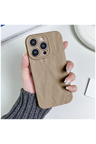 Zebana Apple iPhone 13 Pro Max Uyumlu Kılıf Zebana Soft Wrink Silikon Kılıf A...