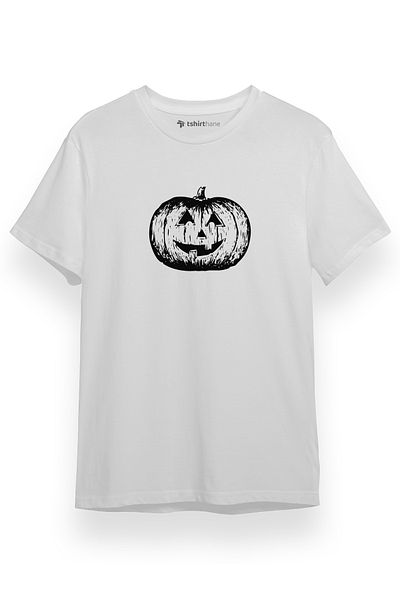 Tshirthane Ανδρικό μπλουζάκι Halloween Pumpkin Smile Λευκό κοντομάνικο