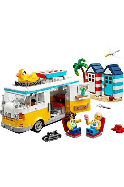 LEGO Creator Plaj Karavanı 31138 - 8 Yaş ve Üzeri Çocuklar için Plaj Kulübeleri, Yazlık ve Do