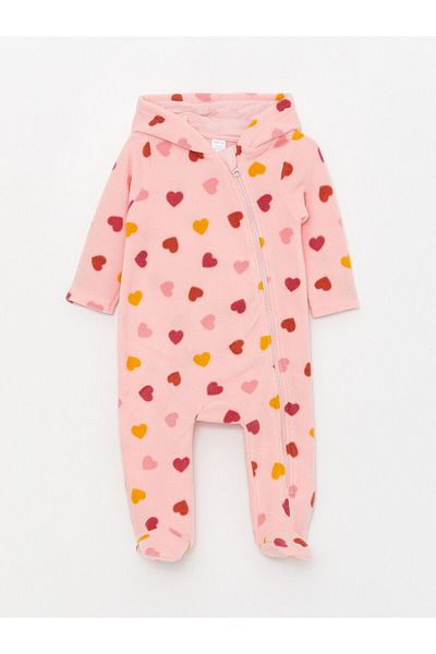 LC Waikiki Lcw Kapuzen-Overall mit langen Ärmeln und Muster für Babys