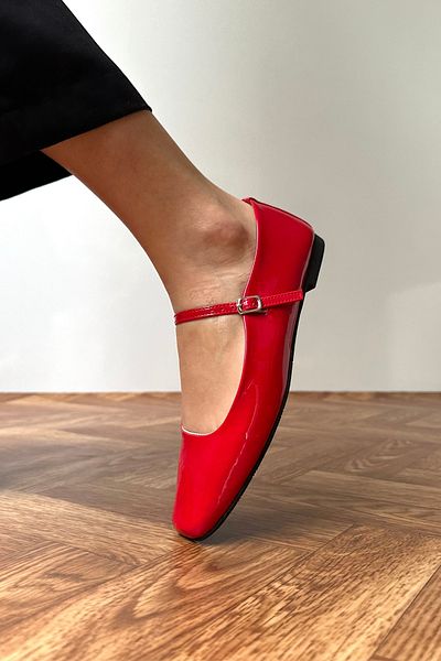 Mupa Shoes Women's Ballerinas RED Patent Leather