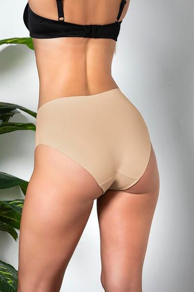 EyesOf 3 Pack Seamless, No Trace, Laser Cut, High Waist Slip Panties Cappucino (Brf21263)