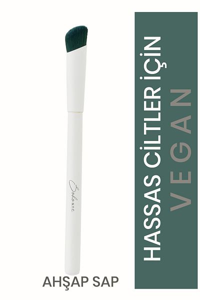 Soho N.Y.C. Vegan Drip Concealer Makeup Brush-v709- Wooden Handle 14.5cm