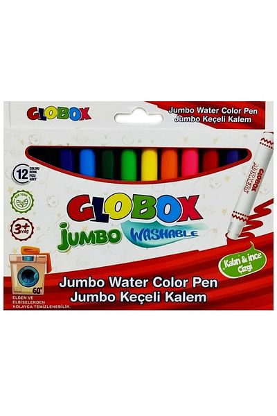Globox Jumbo Washable Felt Tip Pen 12 Colors - 3379