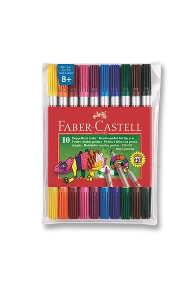 Faber Castell Set of 10 Double Sided Neon Felted