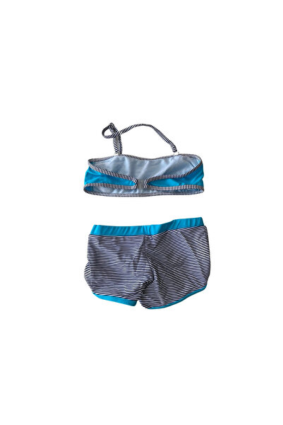 hazelin Σετ μπικίνι για κορίτσια στράπλες μπλε ριγέ - 4-12 ετών HZL24S-LC9034