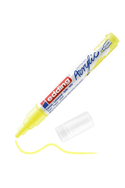 Edding قلم أكريليك ذو طرف متوسط باللون الأصفر الفسفوري - إد 5100065