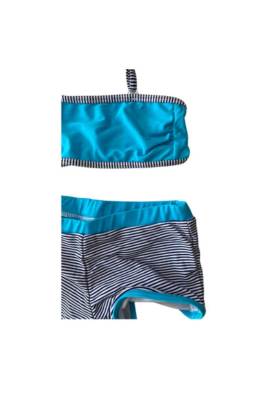 hazelin Σετ μπικίνι για κορίτσια στράπλες μπλε ριγέ - 4-12 ετών HZL24S-LC9034