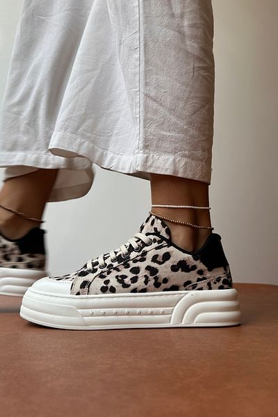 Mupa Shoes Béžové leopardí dámské tenisky