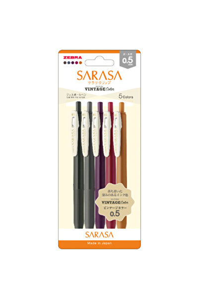 Zebra Sarasa 0.5mm Vintage Colors 5'li Kalem Seti - Set 2