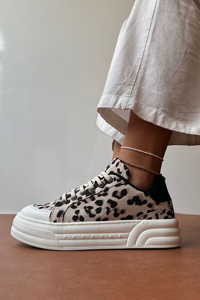 Mupa Shoes Béžové leopardí dámské tenisky