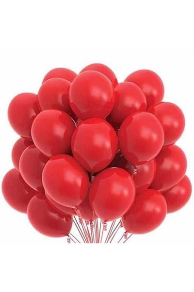 RÖNESANS PARTİ 20 Pieces Red Pastel Balloons