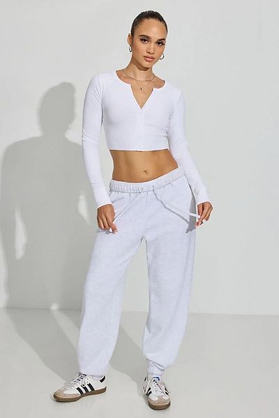 Madmext Long Sleeve White Crop Cardigan - Buttoned, Camisole Mg2193