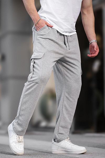 Madmext Grimelange 6552 Modell Basic Jogginghose – verstellbare Taille mit Cargotasche