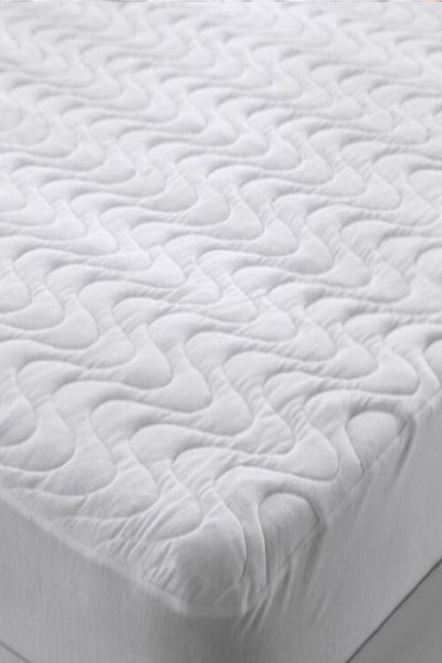Evony Fitted Quilted Mattress Pad 220X200 cm Double Size Liquid-Proof Sheet Mattress Protector Mattress Pad