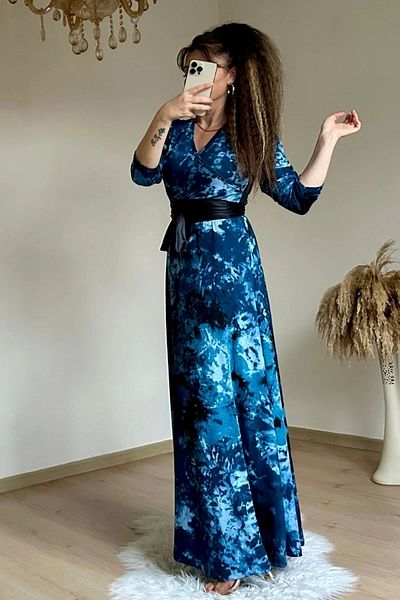 AZRA BUTİK Φόρεμα σε ολόσωμο μπλε σχέδιο