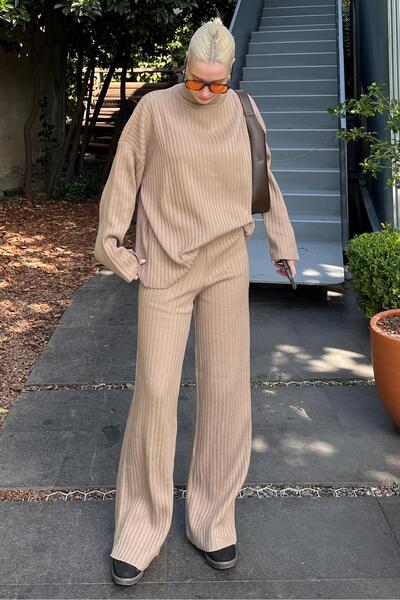 Madmext Hosszú ujjú Mink kötött pulóver és nadrág szett - MG2173