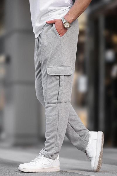 Madmext Grimelange 6552 Modell Basic Jogginghose – verstellbare Taille mit Cargotasche