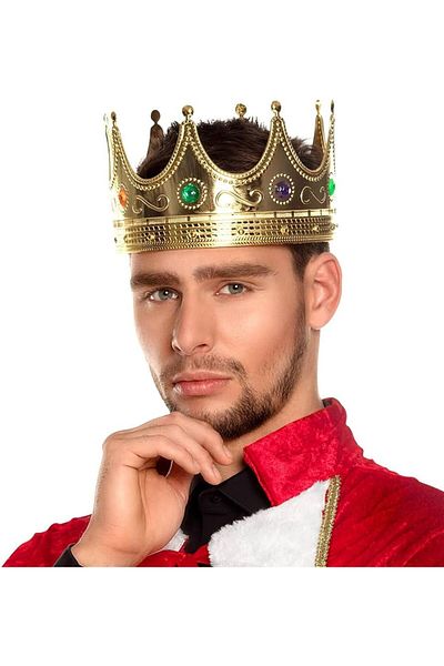 CEKAVE Gold Color Adult Child Compatible King Crown 60 Cm