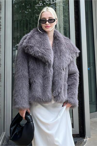 Madmext Füme Yumuşak Dokulu Kadın Kürk Mont MG2204