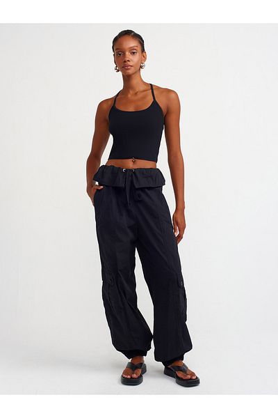 Dilvin 70928 Black Cargo Pants - Pocketed