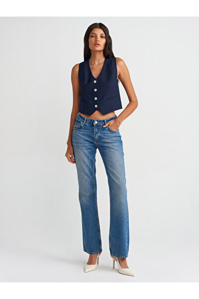 Dilvin 60560 Model - Short Custom Made Vest, Navy Blue