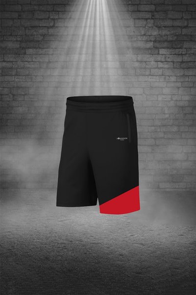 POSEIDON STORM Men's Black Dri-Fit Fabric Fit Round Neck Short Sleeve T-Shirt Shorts Bottom Top Sports Set (S -3Xl)