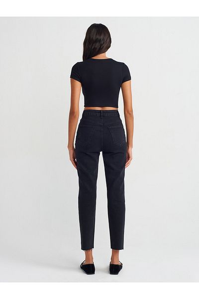 Dilvin 71697 Pantaloni negri din denim fără cusături