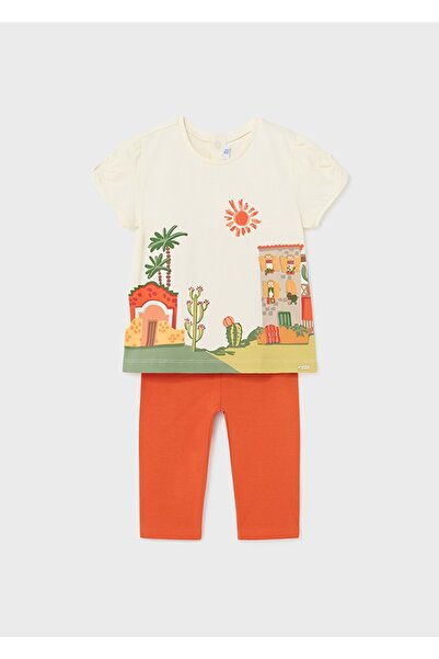 MAYORAL طقم لباس ضيق للفتيات الصغيرات باللون الأخضر