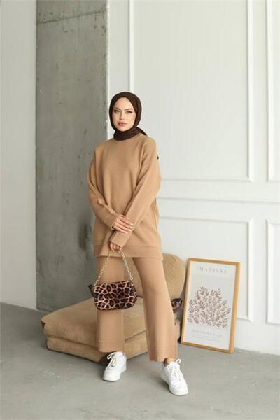 Dipmoda γυναικείο σετ διπλού τρικοτούργου με λεπτομέρειες από σιμ NMS019