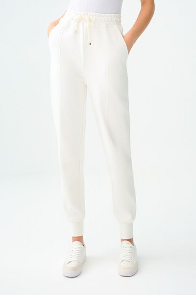 Loft 2038218   White Women's Waist Elastic Rope Detailed Hidden Pocket Sweatpants
