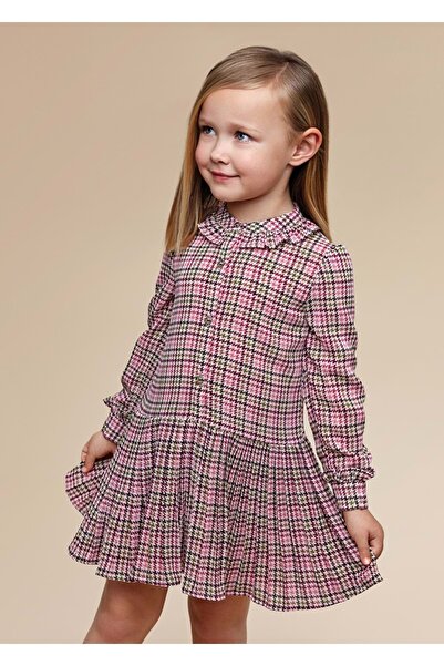 MAYORAL Pudra Pembe Desenli Çocuk Elbise PUDRA PEMBE
