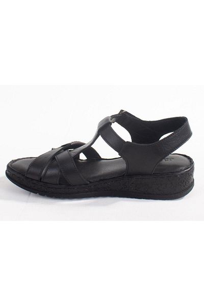DAGOSTER Dza07- 60021011   Sandale de damă din piele ortopedică de zi cu zi negre