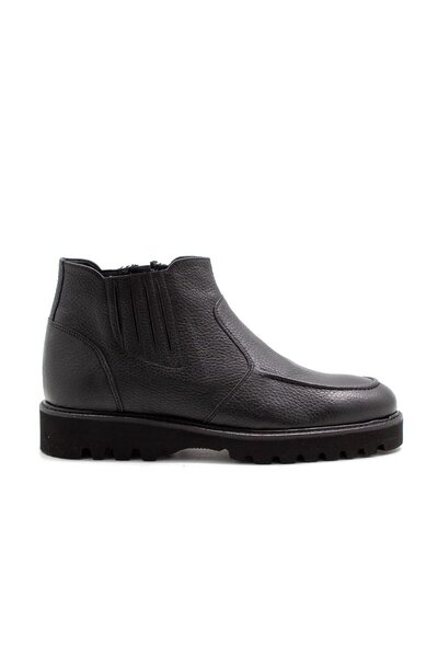 Vario Ανδρικές μπότες με φερμουάρ και λεπτομέρεια από καουτσούκ Μαύρο (ΜΑΥΡΟ)