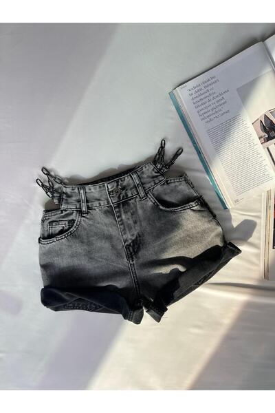 TamSeninTarzin Veronica Bel Zincir Aksesuarlı Denim Şort