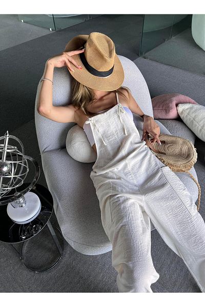 TamSeninTarzin Yasmani Linen Strappy Jumpsuit