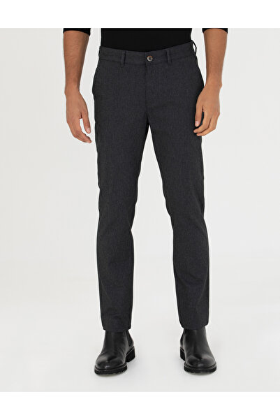 Pierre Cardin Siyah Slim Fit Kanvas Pantolon 50278440-VR046