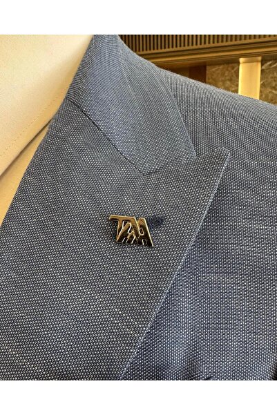 TerziAdemAltun Σετ μπλε γιλέκο και παντελόνι σε ιταλικό στυλ - T12857